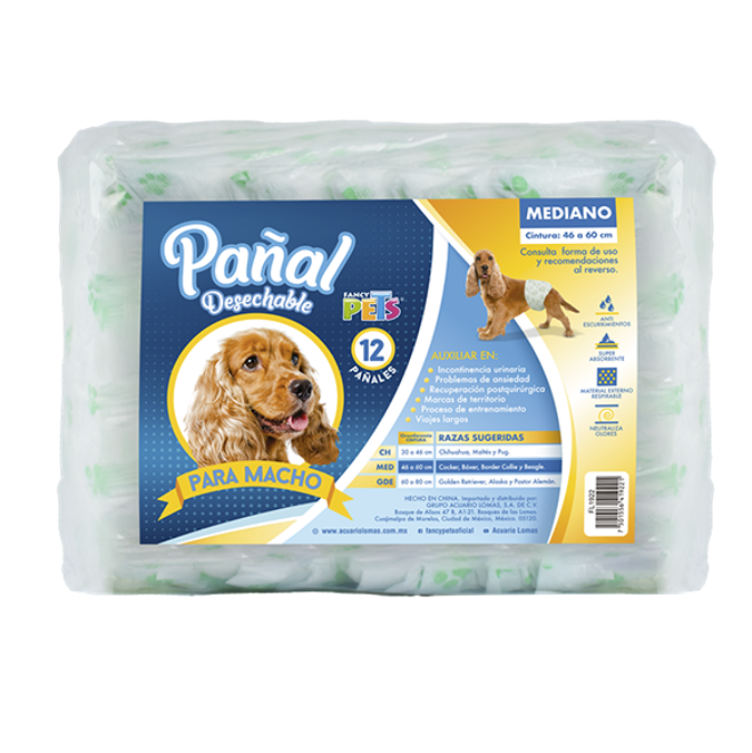 Pañal Para Macho 12 Piezas