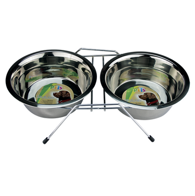 Comedero Doble De Acero Inoxidable