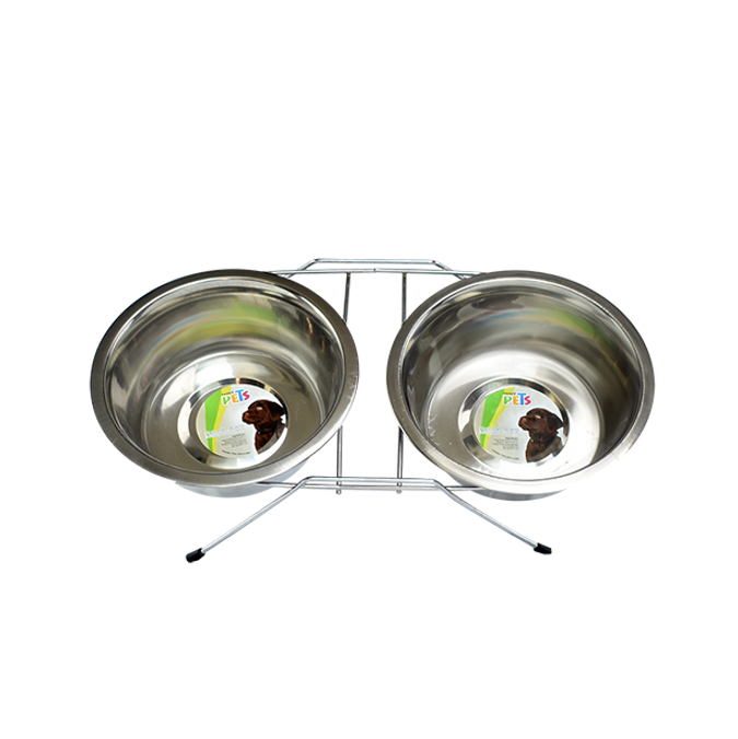 Comedero Doble De Acero Inoxidable