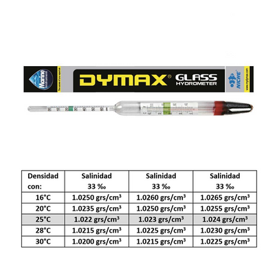 Hidrometro Con Termometro de Cristal Dymax