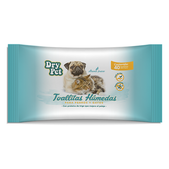 Toallitas Humedas Dry Pet 40 Piezas